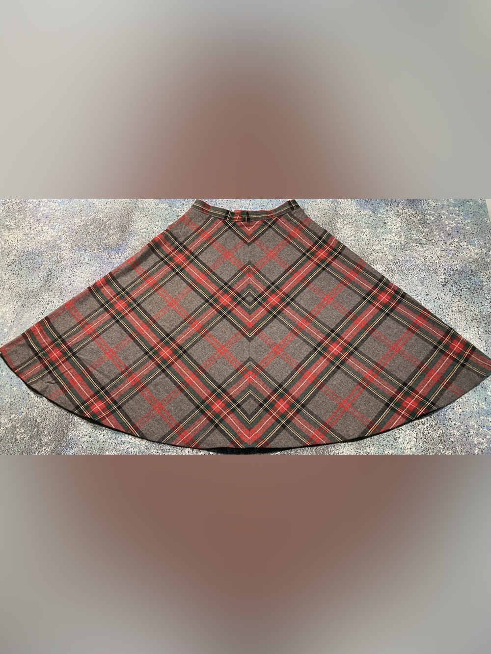 Vintage 70s College Town Plaid Wool Blend Skirt XS 24 Waist ILGWU USA A Line